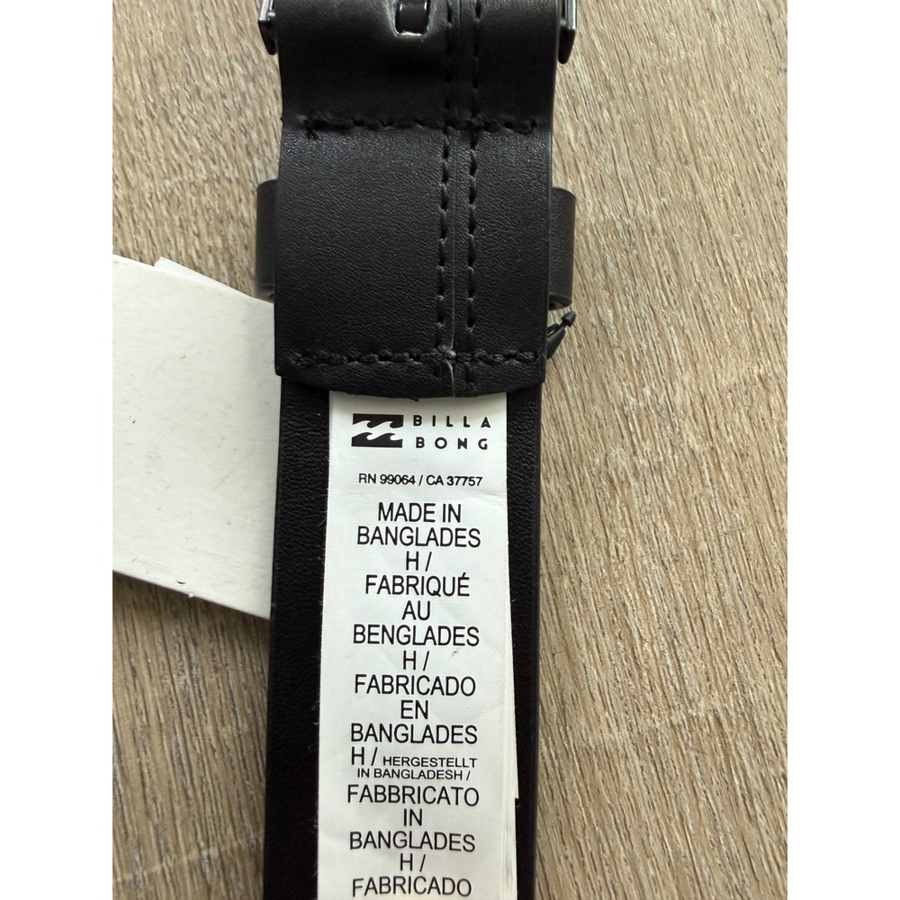 Billabong Mens Dimension Belt Black Double Stitched Matte Buckle ABYAA00225 L - Picture 4 of 5